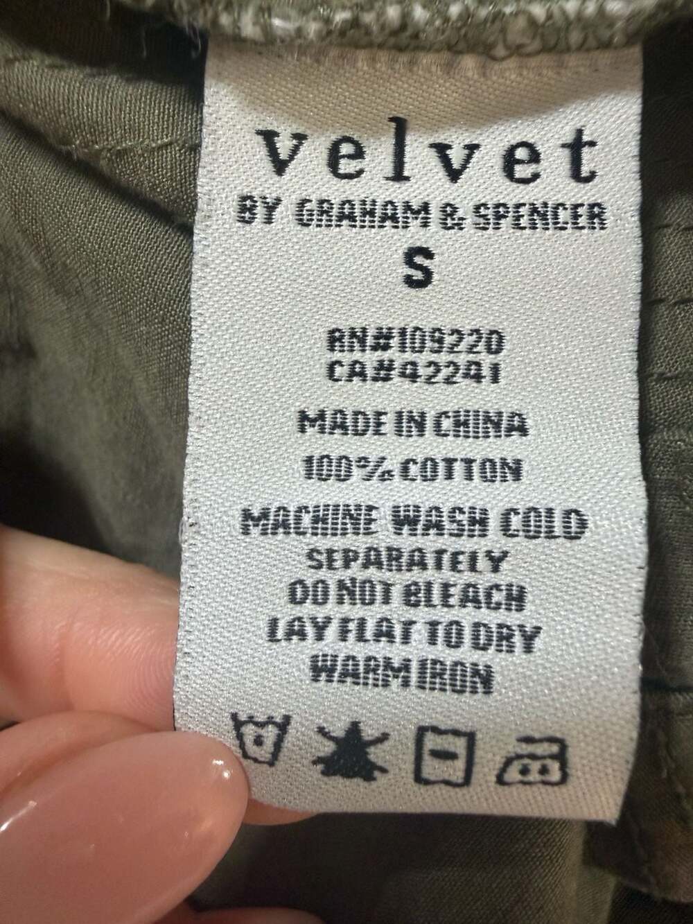Velvet by Graham & Spencer Olive Green Utility Vest Size S - Picture 7 of 7